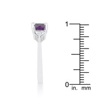Thumbnail for Shonda 1.8ct Amethyst CZ Rhodium Cushion Classic Statement Ring
