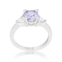 Thumbnail for Shonda 1.8ct Lavender CZ Rhodium Cushion Classic Statement Ring