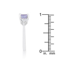 Thumbnail for Shonda 1.8ct Lavender CZ Rhodium Cushion Classic Statement Ring
