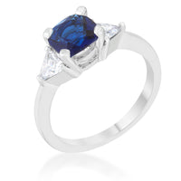 Thumbnail for Shonda 1.8ct Sapphire CZ Rhodium Cushion Classic Statement Ring