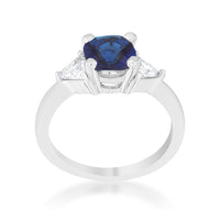 Thumbnail for Shonda 1.8ct Sapphire CZ Rhodium Cushion Classic Statement Ring