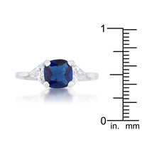 Thumbnail for Shonda 1.8ct Sapphire CZ Rhodium Cushion Classic Statement Ring