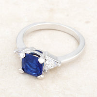 Thumbnail for Shonda 1.8ct Sapphire CZ Rhodium Cushion Classic Statement Ring