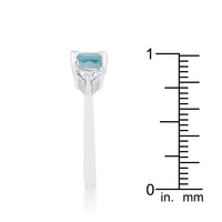 Thumbnail for Shonda 1.8ct Blue Topaz CZ Rhodium Cushion Classic Statement Ring