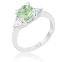 Thumbnail for Shonda 1.8ct Peridot CZ Rhodium Cushion Classic Statement Ring
