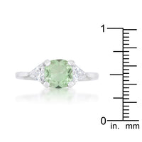 Thumbnail for Shonda 1.8ct Peridot CZ Rhodium Cushion Classic Statement Ring
