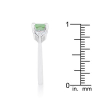 Thumbnail for Shonda 1.8ct Peridot CZ Rhodium Cushion Classic Statement Ring