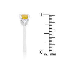 Thumbnail for Shonda 1.8ct Canary CZ Rhodium Cushion Classic Statement Ring