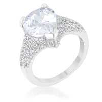 Thumbnail for Rhyne 5.8ct CZ Rhodium Pear Cocktail Ring