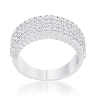 Thumbnail for Gwen 1ct CZ Rhodium Wide Ring
