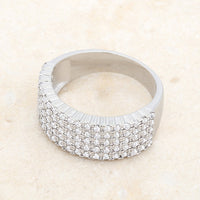 Thumbnail for Gwen 1ct CZ Rhodium Wide Ring