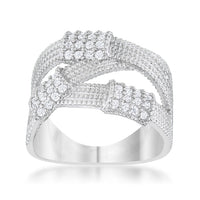 Thumbnail for Peyton 0.36ct CZ Rhodium Wide Cable Statement Ring