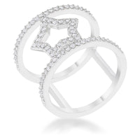 Thumbnail for Nailey 0.75ct CZ Rhodium Star Contemporary Ring