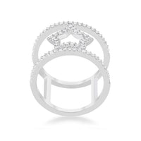 Thumbnail for Nailey 0.75ct CZ Rhodium Star Contemporary Ring