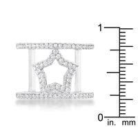 Thumbnail for Nailey 0.75ct CZ Rhodium Star Contemporary Ring