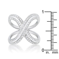 Thumbnail for Christa 0.4ct CZ Rhodium Pave X Ring