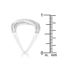 Thumbnail for Christa 0.4ct CZ Rhodium Pave X Ring