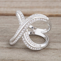 Thumbnail for Christa 0.4ct CZ Rhodium Pave X Ring