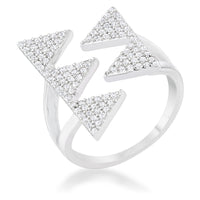 Thumbnail for Nori 0.63ct CZ Rhodium Geometric Contemporary Ring