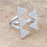 Thumbnail for Nori 0.63ct CZ Rhodium Geometric Contemporary Ring
