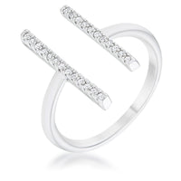 Thumbnail for Sharna 12ct CZ Rhodium Parallel Contemporary Ring