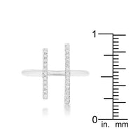 Thumbnail for Sharna 12ct CZ Rhodium Parallel Contemporary Ring