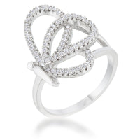 Thumbnail for Bea 0.4ct CZ Rhodium Pave Butterfly Ring