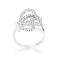 Thumbnail for Bea 0.4ct CZ Rhodium Pave Butterfly Ring