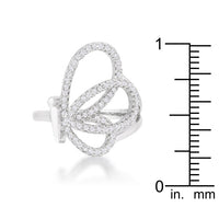 Thumbnail for Bea 0.4ct CZ Rhodium Pave Butterfly Ring