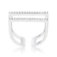 Thumbnail for Jenn 0.2ct CZ Rhodium Pave Parallel Ring