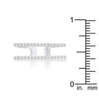 Thumbnail for Jenn 0.2ct CZ Rhodium Pave Parallel Ring