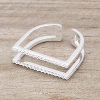 Thumbnail for Jenn 0.2ct CZ Rhodium Pave Parallel Ring