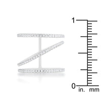 Thumbnail for Shauna 0.4ct CZ Rhodium Wide Contemporary Ring