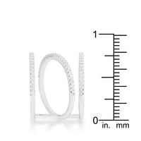 Thumbnail for Shauna 0.4ct CZ Rhodium Wide Contemporary Ring