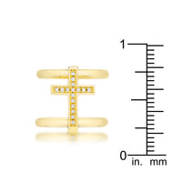 Thumbnail for Francis 0.08ct CZ 14k Gold Contemporary Cross Ring