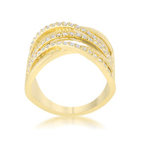 Thumbnail for Greta 0.57ct CZ 14k Gold Wide Cocktail Cable Ring