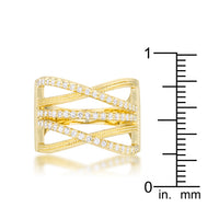 Thumbnail for Greta 0.57ct CZ 14k Gold Wide Cocktail Cable Ring