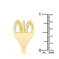 Thumbnail for Greta 0.57ct CZ 14k Gold Wide Cocktail Cable Ring