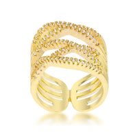 Thumbnail for Mandy 0.6ct CZ 14k Gold Contemporary Wide Ring