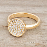 Thumbnail for Krystal 0.2ct CZ 14k Gold Pave Circle Ring