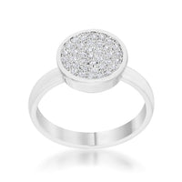 Thumbnail for Krystal 0.2ct CZ Rhodium Pave Circle Ring