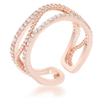 Thumbnail for Marina 0.5ct CZ Rose Gold Abstract Cuff Ring