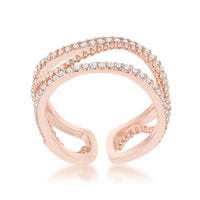 Thumbnail for Marina 0.5ct CZ Rose Gold Abstract Cuff Ring