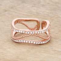 Thumbnail for Marina 0.5ct CZ Rose Gold Abstract Cuff Ring