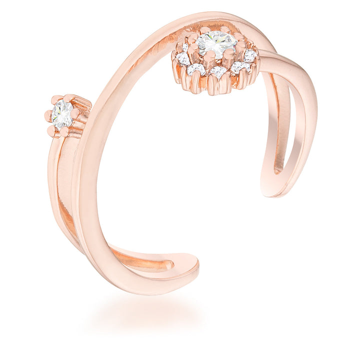 Krista 0.25ct CZ Rose Gold Abstract Wrap Ring