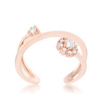 Thumbnail for Krista 0.25ct CZ Rose Gold Abstract Wrap Ring