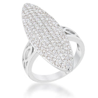 Thumbnail for Bella 2.3ct CZ Rhodium Contemporary Cocktail Ring