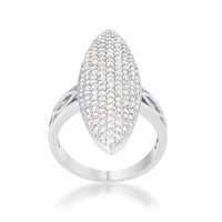 Thumbnail for Bella 2.3ct CZ Rhodium Contemporary Cocktail Ring