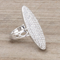 Thumbnail for Bella 2.3ct CZ Rhodium Contemporary Cocktail Ring