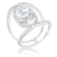 Thumbnail for Maura 2.4ct CZ Rhodium Contemporary Cocktail Ring
